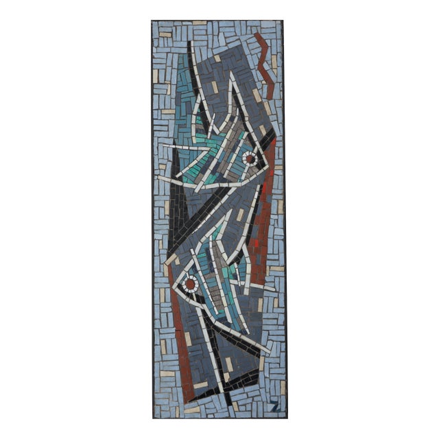 Mid-Century Modern Mosaic Fish Wall Plate by R. Zimmermann for Ritter, 1950s For Sale
