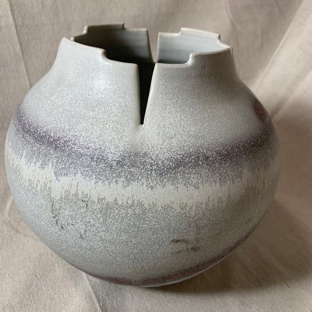 Mid Century Pottery Vase by A.Day For Sale - Image 4 of 7