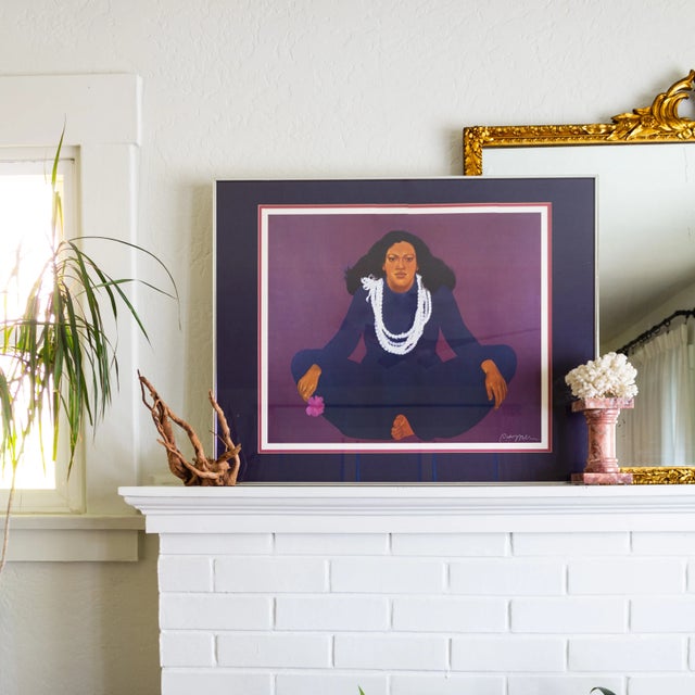 Purple Pegge Hopper Hawaiian Print | Five Strand Pikake Signed and