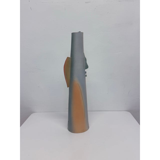 Postmodern Studio Crafted Handmade Ceramic Vase, Artist Signed 1987 For Sale - Image 4 of 12