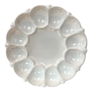 1970s White Frankoma Deviled Egg Plate Tray