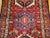 Antique Persian Heriz Karajeh Runner, Hand-Knotted Wool, Geometric Medallion Pattern, Red & Navy, 4x14 For Sale - Image 4 of 18