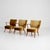 Tan Set Of Three Mid Century Modern Upholstered Armchairs For Sale - Image 8 of 12