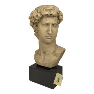 Late 20th Century Large Michelangelo David Bust Sculpture by House Parts Inc. Atlanta With Original Tag For Sale