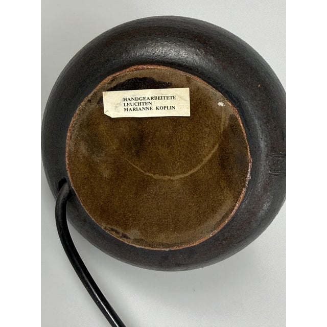 1970s Art Ceramics German Table Lamp by Marianne Koplin Berlin, 1970s For Sale - Image 5 of 12