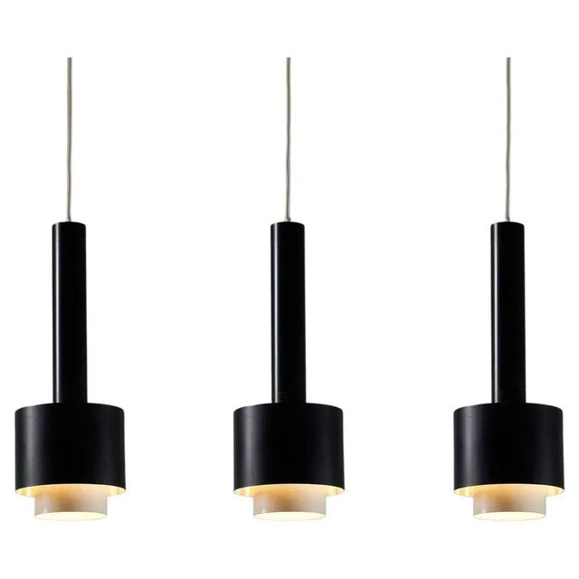 Black Mid-Centruy Black Steel Pendant Light from Philips, 1950s For Sale - Image 8 of 8