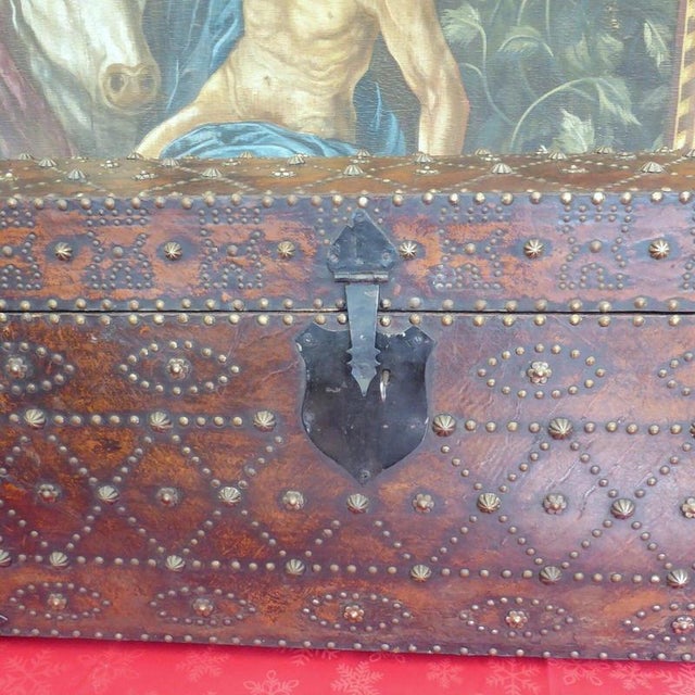 Antique Edwardian Studded Leather Dome-Top Chest, 1900 For Sale - Image 15 of 18