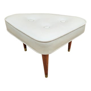 1960s Mid Century Modern Naugahyde Guitar Pick Footstool Ottoman For Sale