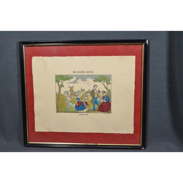 Avocado 1920s Set of 4 French Imagerie Pellerin “Four Seasons” Hand-Colored Prints, Epinal For Sale - Image 8 of 18