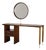 Mid-Century Italian Walnut Vanity Console with Brass Legs and Circular Mirror, 1950s For Sale