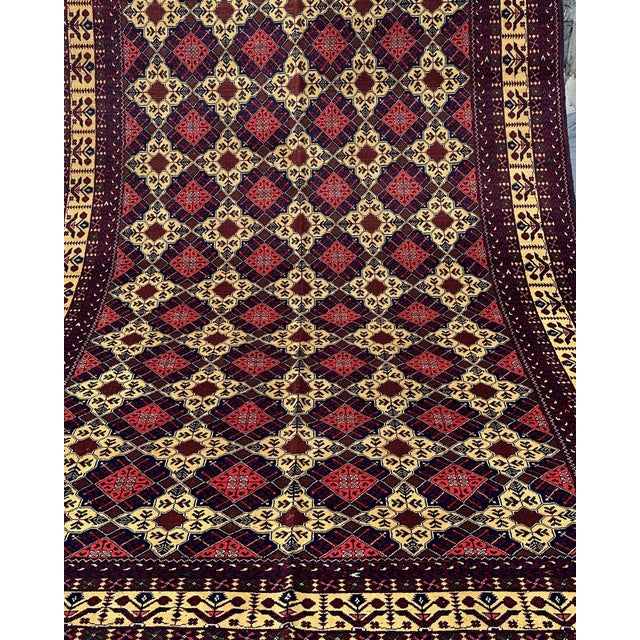 Afghan Aqcha Turkmen Hand-Knotted Wool Rug, 9'10" X 6'6" For Sale - Image 12 of 12