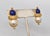 Metal Vintage 1991 Signed Napier Faux-Lapis & Faux-Pearl Pierced Earrings-2 Pieces For Sale - Image 7 of 8