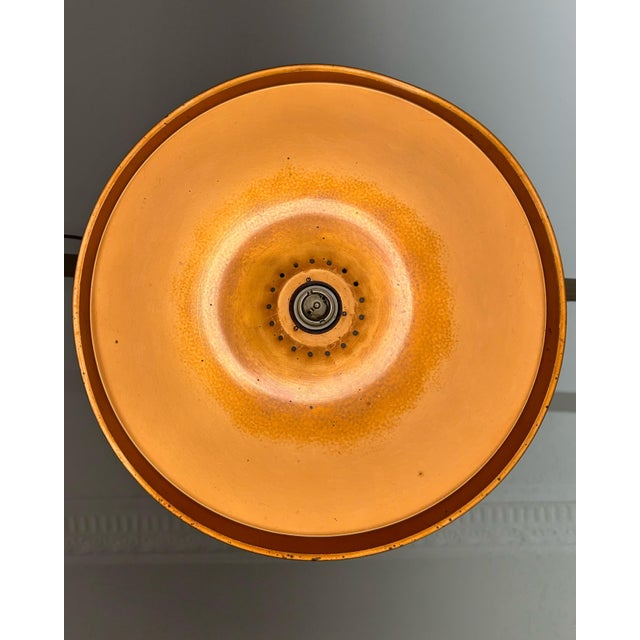 Brown Mid-Century Danish Copper Pendant Lamp with Teak Top and Sculptural Acrylic Diffuser, 1960s For Sale - Image 8 of 9