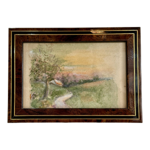 Framed w.c.. Vincent Watercolor Painting of a Country Scene