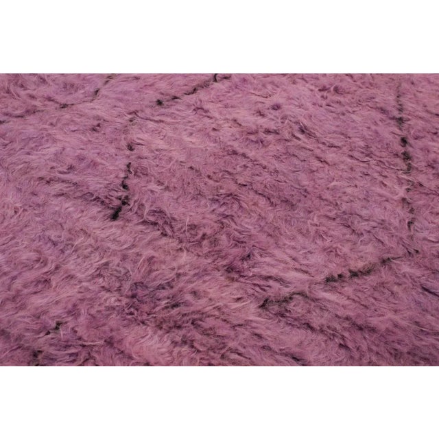1990s Shabby Chic Moroccan Purple/Black Wool Rug -7'10 X 10'10 For Sale - Image 4 of 8