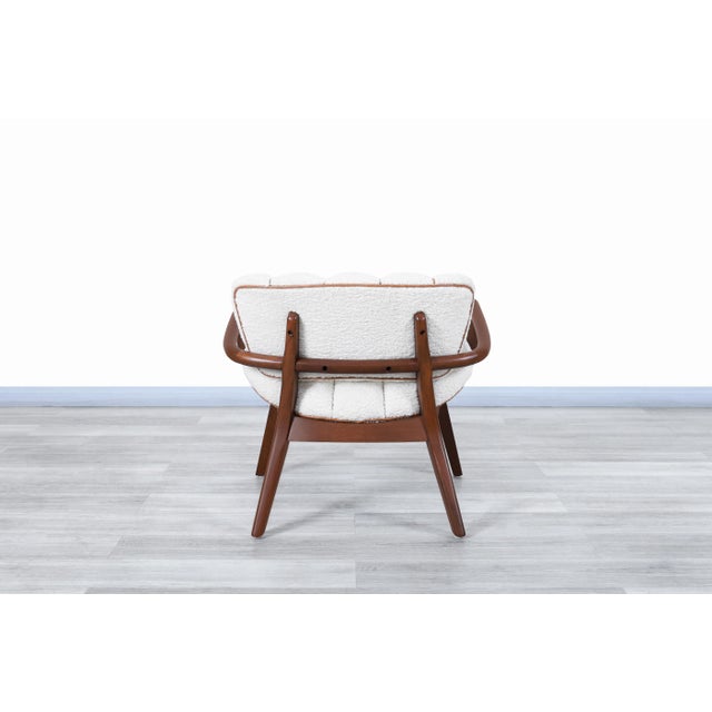 Mid-Century Modern Boucle and Leather Armchairs by Paul Laszlo For Sale - Image 10 of 13