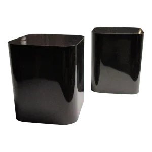 1980s Faux Black Granite End Tables - a Pair