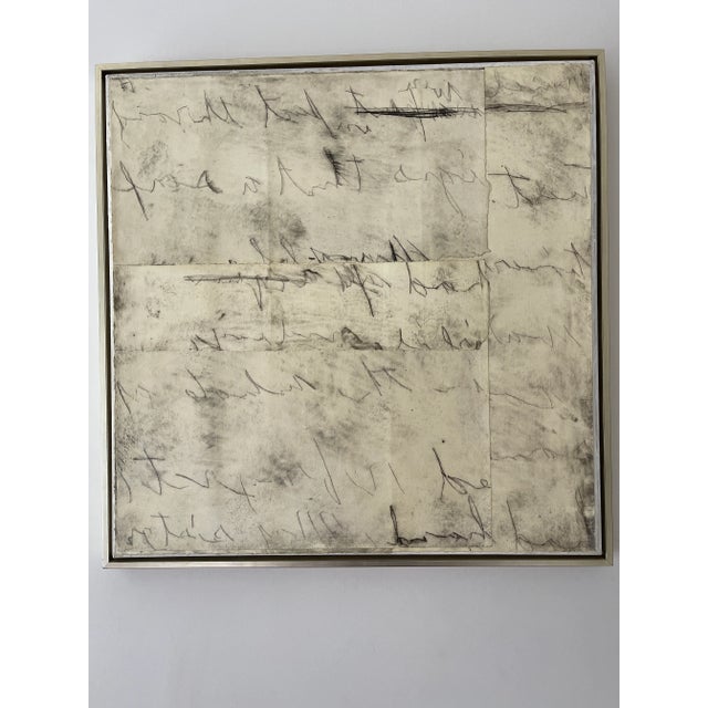 "Abstract Etching" Contemporary Original Abstract Mixed-Media Collage Etching For Sale - Image 4 of 7