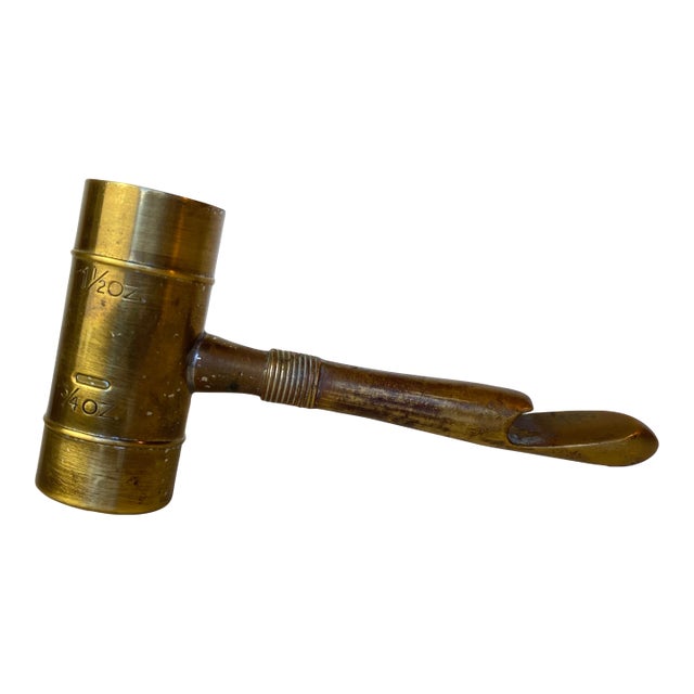 Vintage Chase Usa Art Deco Brass Jigger With Bottle Opener For Sale