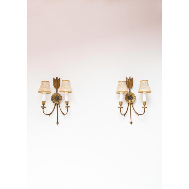 Large French Empire Style Arrow Wall Sconces, 1800s, Set of 2 For Sale - Image 4 of 10