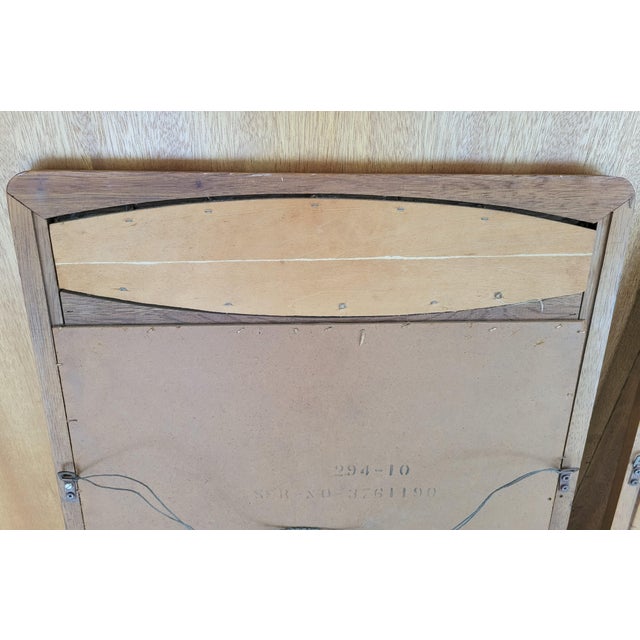 Pair of Walnut and Rattan Wall Mirrors by Lane Rhythm Collection For Sale - Image 9 of 11