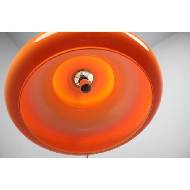 Vintage Hungarian Space Age Orange Plastic and Chrome Floor Lamp, 1970s For Sale - Image 6 of 14