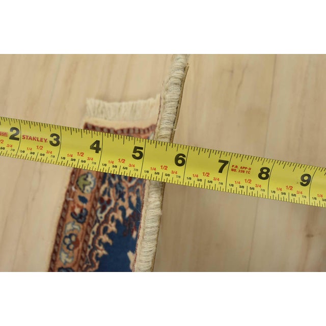 Nain Rug 1’4” X 1’11” Blue Wool Vintage Traditional Hand-Knotted Carpet For Sale - Image 4 of 5