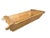 An early 1900s European wood dough bowl with carrying handles — a catchall for kindling, books, and other decor; beautiful...