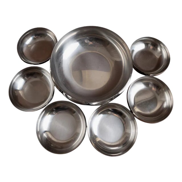 Vintage Space Age Bowls in Stainless Steel, Set of 7 For Sale