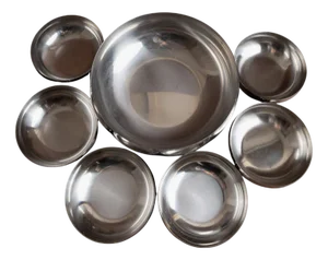 Vintage Space Age Bowls in Stainless Steel, Set of 7