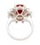 2010s Grs Certified 5.09 Carat Oval Burma Ruby & Diamond Halo Cluster Ring Size 6 For Sale - Image 5 of 6