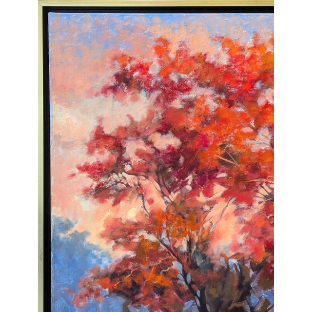 2020s Nancy Paris Pruden "Orange Light" Contemporary Naturalistic Forested Nature Path Landscape Painting, 2020s For Sale - Image 5 of 11