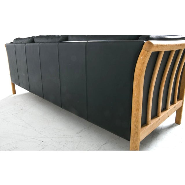 Black Late 20th Century Danish Modern Leather Sofa For Sale - Image 8 of 8