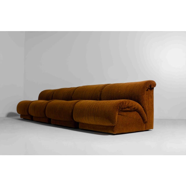 Modular Sofa in Rust Brown Velvet from Doimo, 1970s, Set of 5 For Sale - Image 11 of 17
