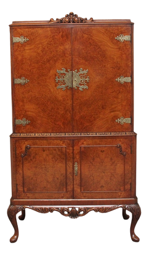 Burr Walnut Drinks Cabinet, 1930s