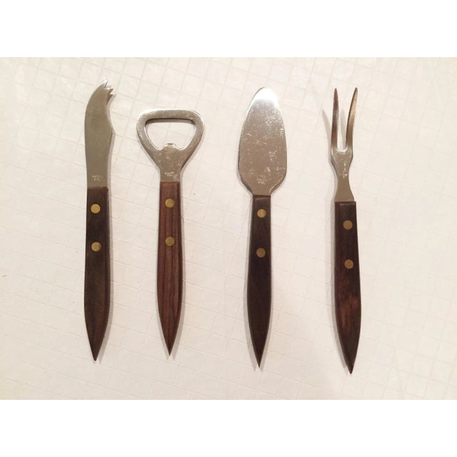 1960s Mid-Century Modern Wine & Cheese Serving Set With Tray For Sale - Image 5 of 13