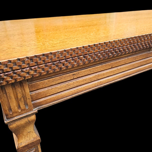 Vintage Hand Carved Hollywood Regency Style Console Convertible Dining Table For Sale In Washington DC - Image 6 of 12