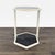 White metal frame with black glass top and base. Brand: Nate Berkus. No maker's label visible. Dimensions (in): 16W x 16D...