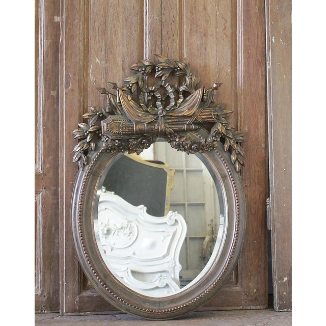 Shabby Chic Vintage Mid-Century Giltwood Carved Mirror For Sale - Image 3 of 13