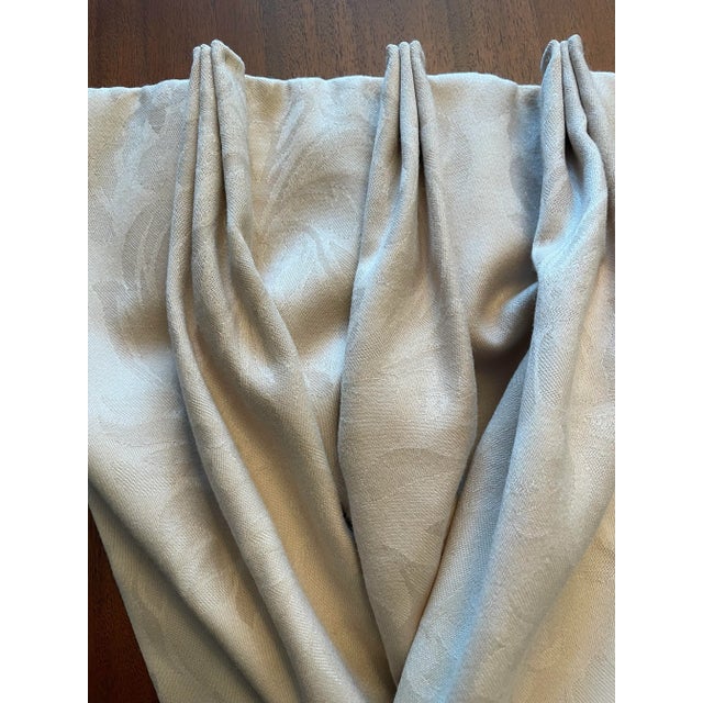 Set of 4 Taupe Wool Challis Drapery Panels For Sale In Boston - Image 6 of 6