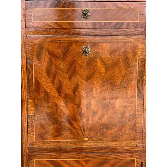 20th Century French Drop-Front Oak Secretary Desk or Abattant For Sale - Image 13 of 18