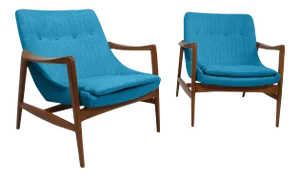 Mid-Century Style Modern Medellin Lounge Chairs - a Pair