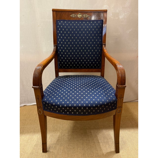 Antique Biedermeier Chair in Mahogany with Brass, 1800 For Sale - Image 9 of 9