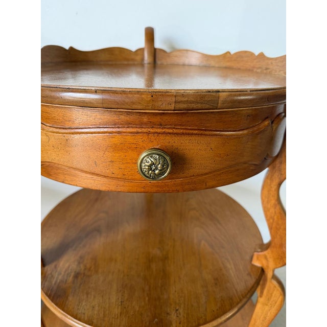 Hollywood Regency Grosfeld House Walnut Three-Tier End Tables – Pair For Sale - Image 14 of 16