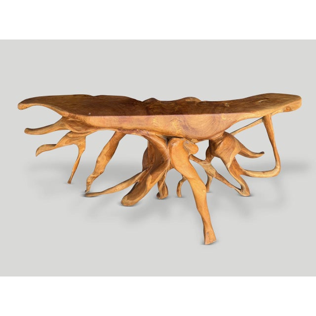 Contemporary Andrianna Shamaris Organic Sculptural Teak Wood Console Table For Sale - Image 3 of 6