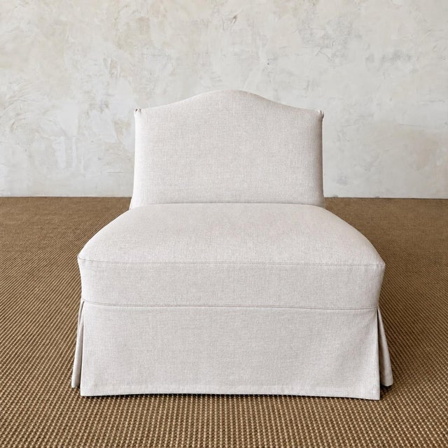 Kosa Armless Chair Slip Covered in 100% pure Belgian Linen 30″ w x 31.5″ d x 31.5″h Fabric: 100% Belgian Linen Color:...