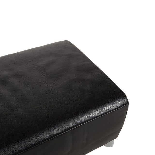 Volare Ottoman in Black Leather from Koinor For Sale - Image 5 of 9