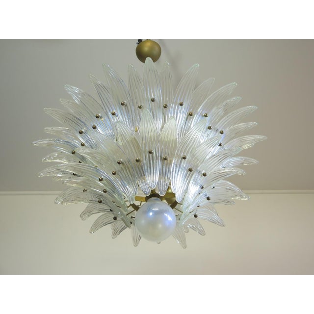 Glass Murano Chandelier with Opal Iridiscent Glass, 1990s For Sale - Image 7 of 13