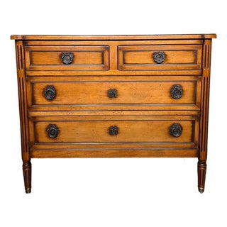 Antique French Commode Chest of Drawers Louis XVI Mahogany Brass C1930 For Sale