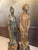 Pair of Vintage/Antique Ceramic Asian Scholar Figures on Pedestal Bases Set of 2 For Sale - Image 10 of 18